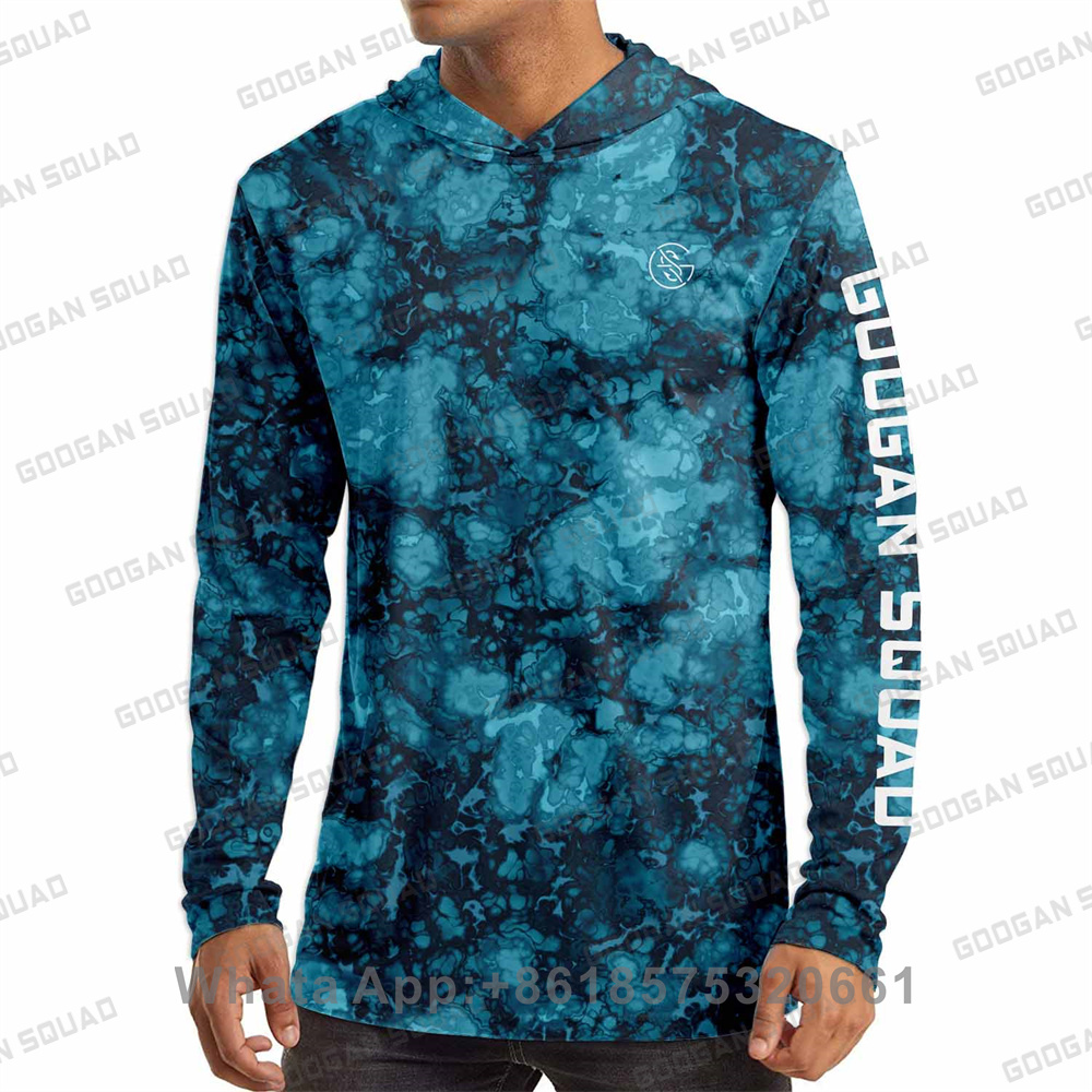Fishing Hoodie - Googan-釣り,ハイキング,トレーニング用の長袖フード付きスウェットシャツ,spf/uv Tシャツ,50の日焼け止め