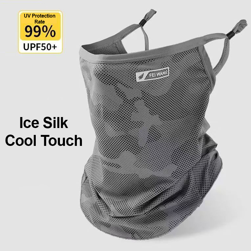 Fishing Mask Sun Protection - ネックゲイター UV保護フェイスマスク アイスシルク ユニセックス フェイスカバー サイクリング