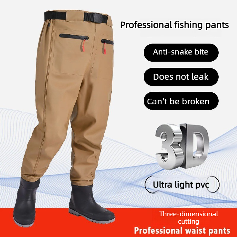 Fishing Pants Waterproof - メンズ防水釣り用ウェーダーパンツ、ナイロン製ハーフボディウエストハイウェーダー、渓流釣りやアウトドアに最適