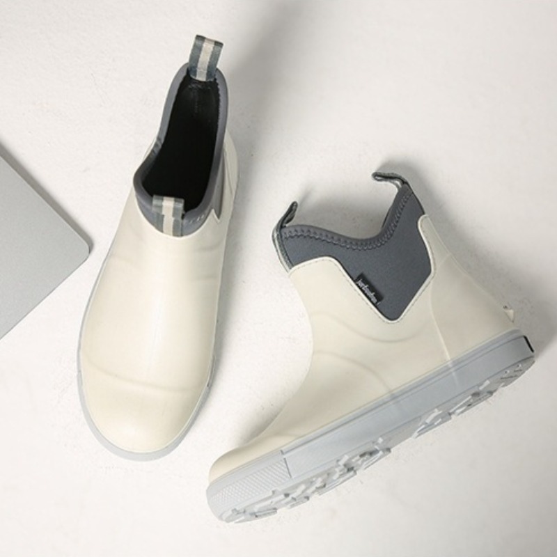 Fishing Boots - メンズレインシューズショートアウトドア防水靴ノンスリップウェーディングシューズ平底レインブーツ男性釣り靴