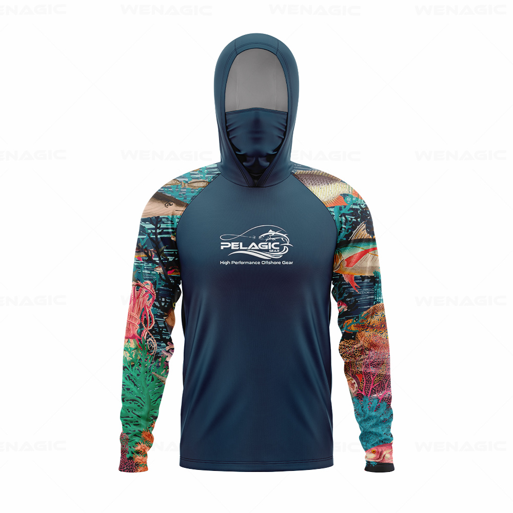 Fishing Shirt Uv Protection - 男性用長袖Tシャツ,釣り服,UV保護