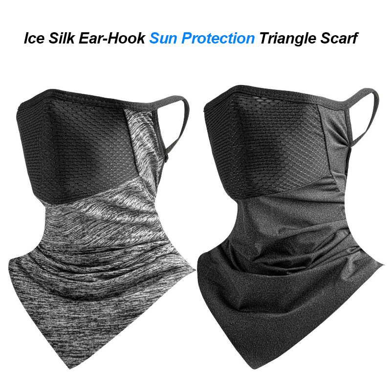 Fishing Mask Sun Protection - 釣り用日焼け止めフェイスマスク通気性夏用冷却ユニセックスネックゲイター耳掛け三角スカーフサイクリングフェイスカバー