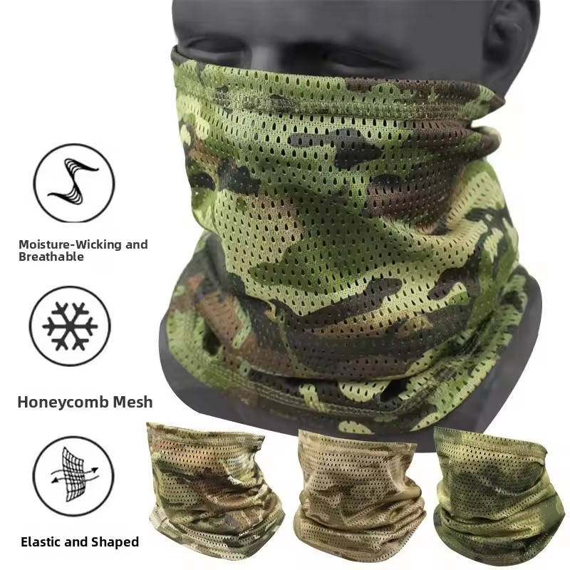 Fishing Mask Sun Protection - 通気性のあるメッシュ素材の日焼け止め、釣り、登山、UVカット、ユニセックス、ポリエステル製ヘッドスカーフハット、タクティカルフェイスマスク