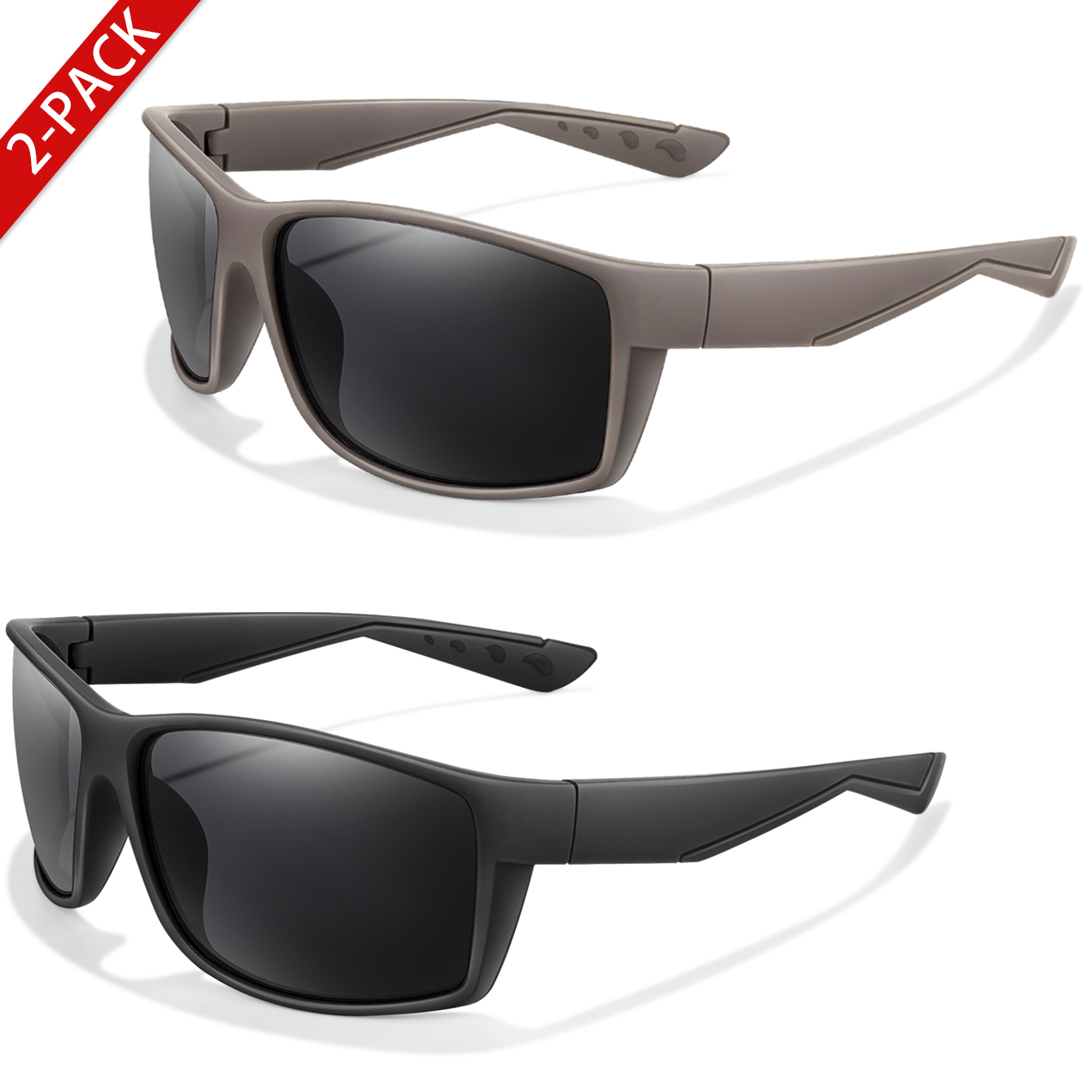 Fishing Sunglasses Polarized - 2 パック偏光サングラス UV 保護クラシックスタイルフィッシングスポーツサングラス男性女性アウトドアサイクリングハイキング運転用