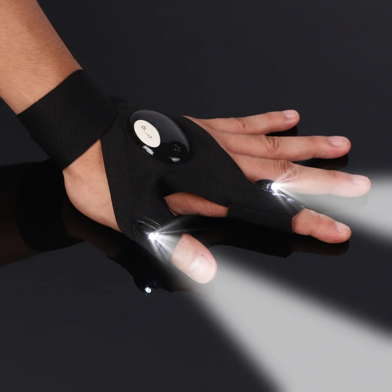 LED ハーフフィンガーグローブ男性女性用屋外防水夜釣り餌サ - Fishing Gloves のレビューと価格