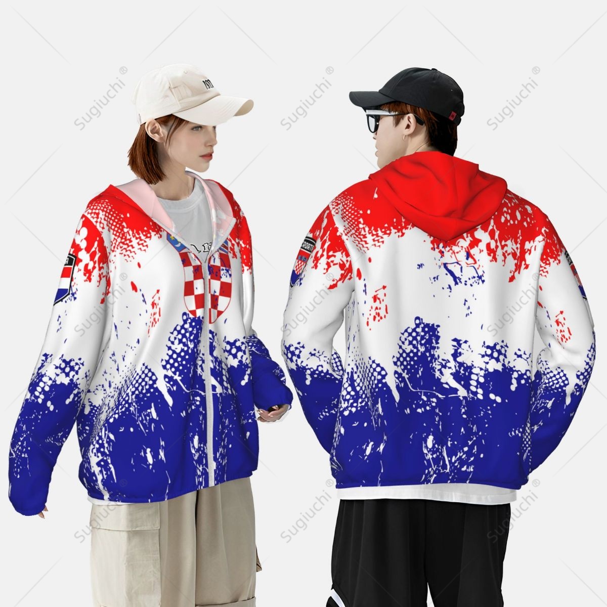 クロアチア国旗日焼け止めパーカー日焼け止め服釣りサイクリング - Fishing Hoodie のレビューと価格