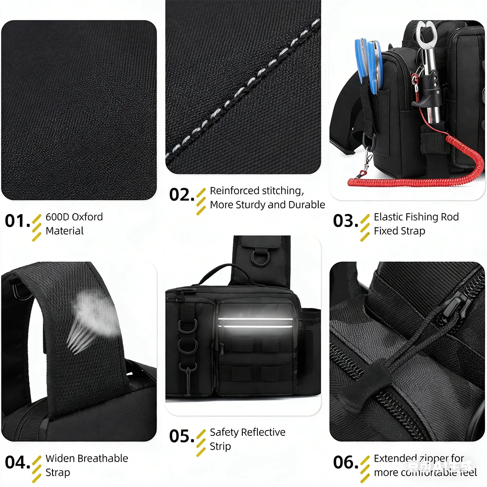釣り用バックパック ロッドホルダー付き 調節可能な幅広ショル - Fishing Backpack のレビューと価格