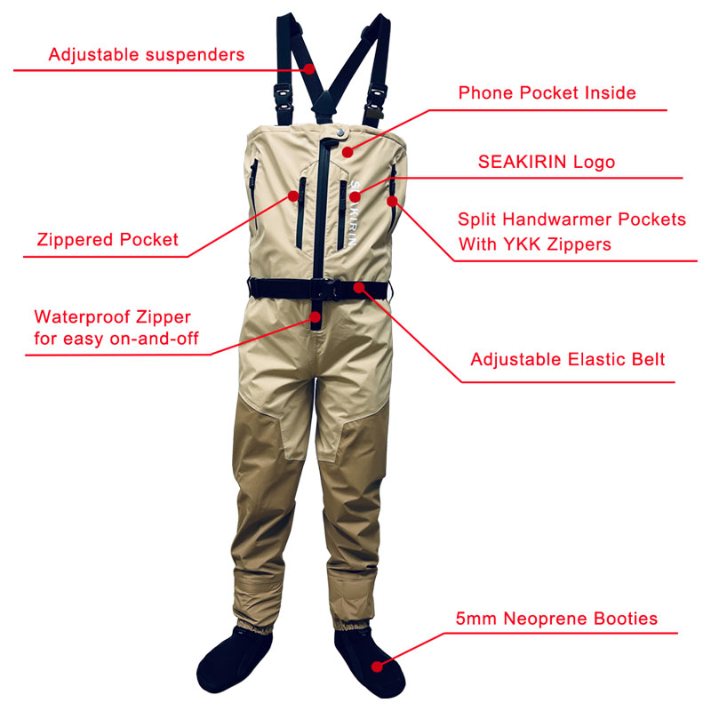 ジップフロント通気性スタウトチェストフィッシングウェーダー防 - Fishing Pants Waterproof のレビューと価格