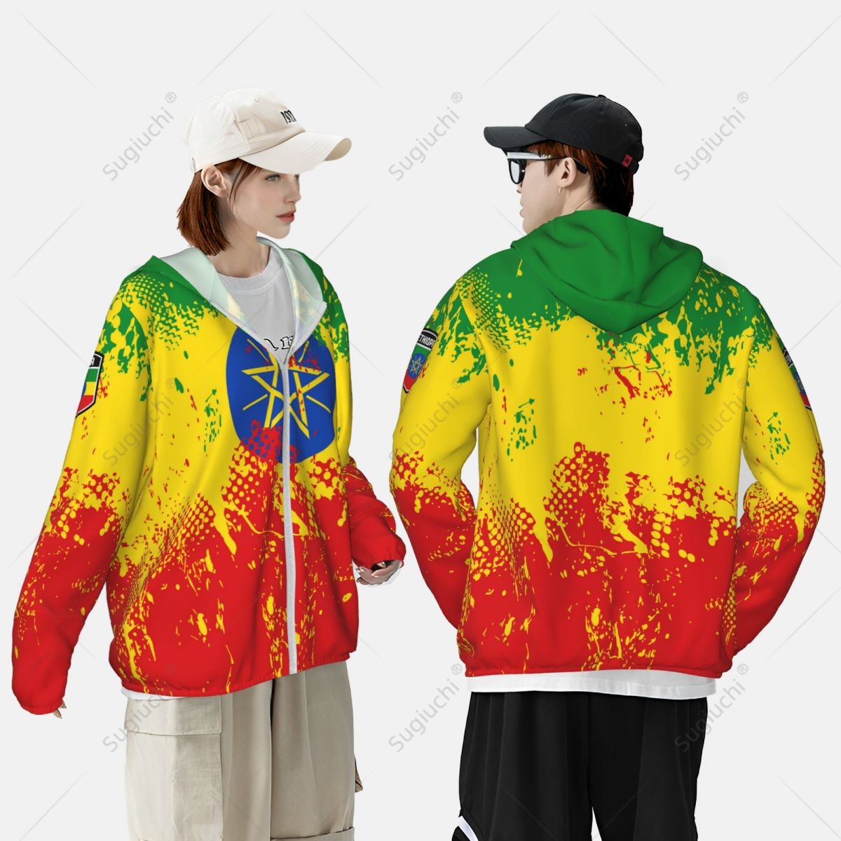 エチオピア国旗日焼け止めパーカー日焼け止め服釣りサイクリング - Fishing Hoodie のレビューと価格