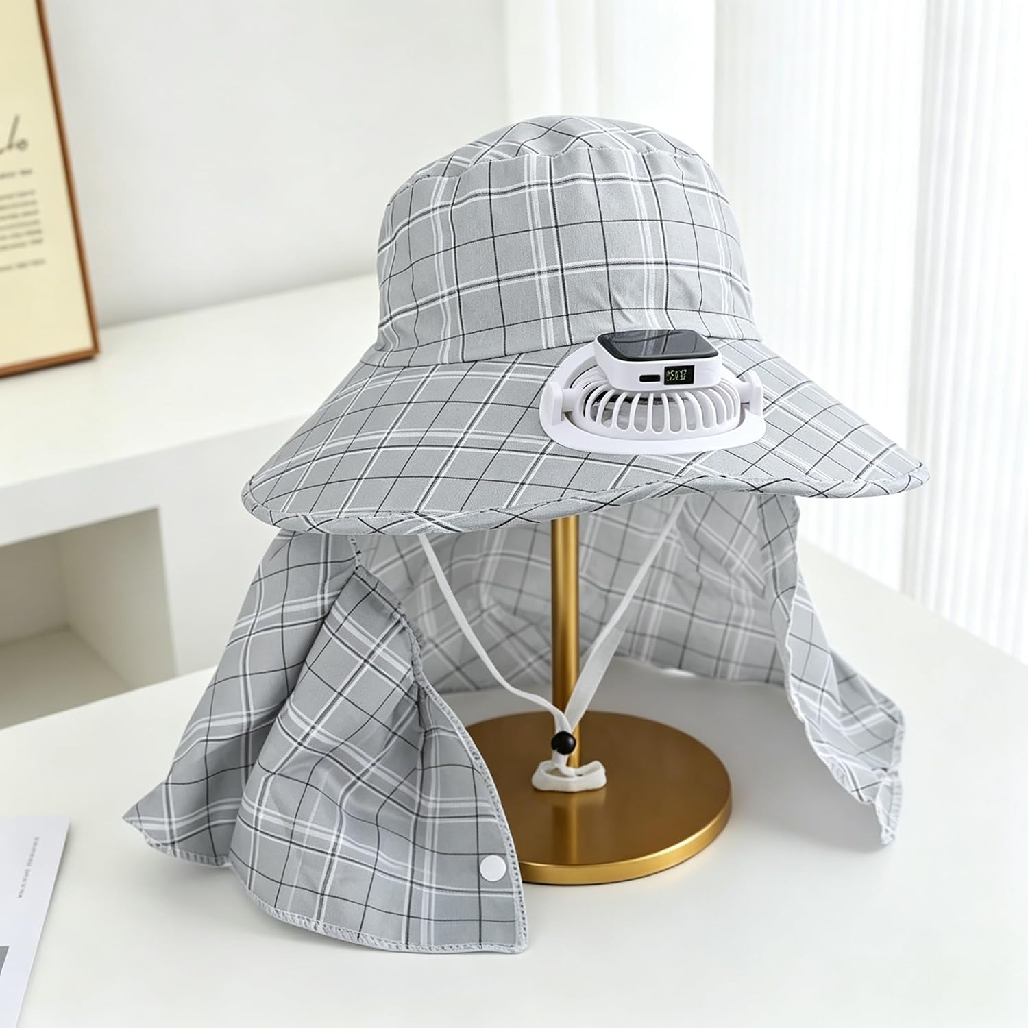 1PC ソーラーパワーネックガードファンハット USB 充電 - Fishing Hat のレビューと価格