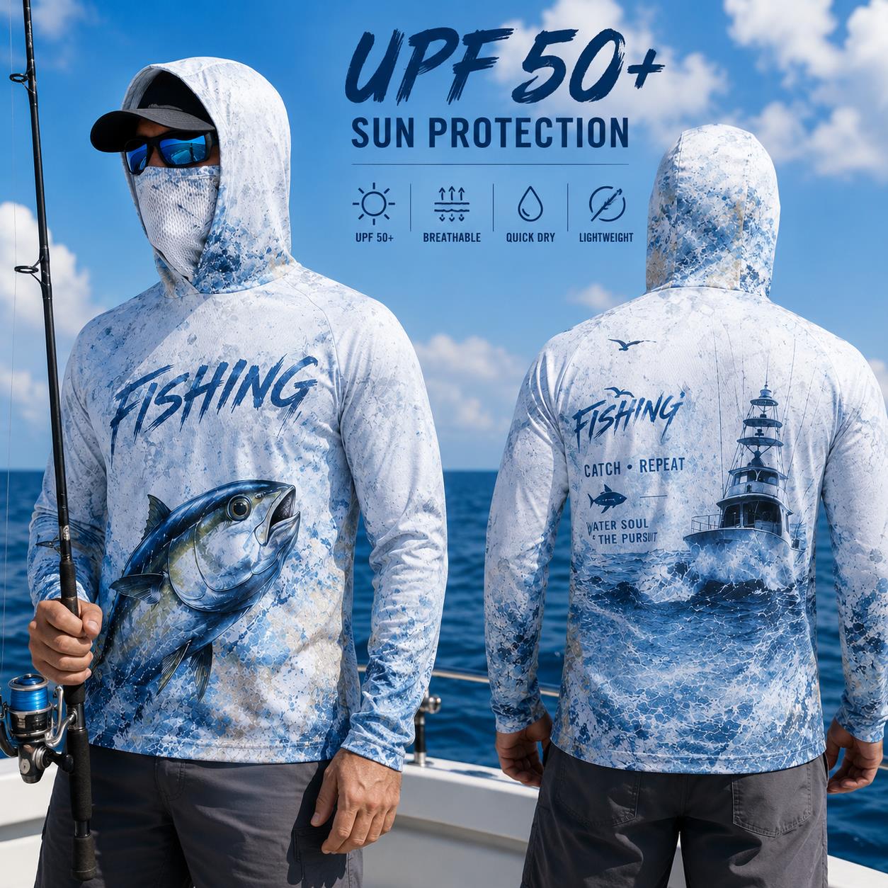 フィッシング フーディー シャツ メンズ 長袖 プロテクショ - Fishing Hoodie のレビューと価格