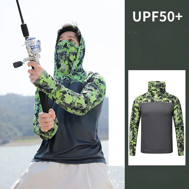 釣り用シャツ フード付き メンズ 日焼け止め服 アウトドア  - Fishing Hoodie のレビューと価格