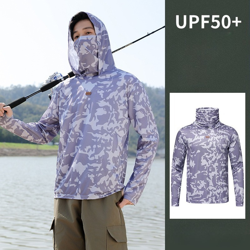 釣り用シャツ フード付き メンズ 日焼け止め服 アウトドア  - Fishing Hoodie のレビューと価格