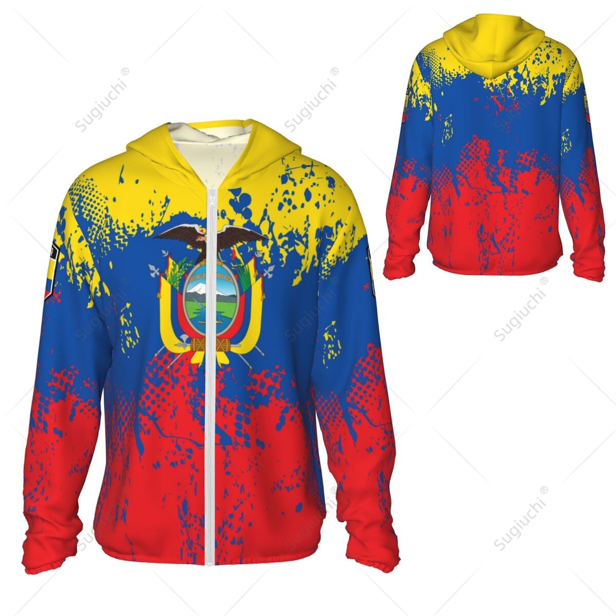 エクアドル国旗日焼け止めパーカー日焼け止め服釣りサイクリング - Fishing Hoodie のレビューと価格