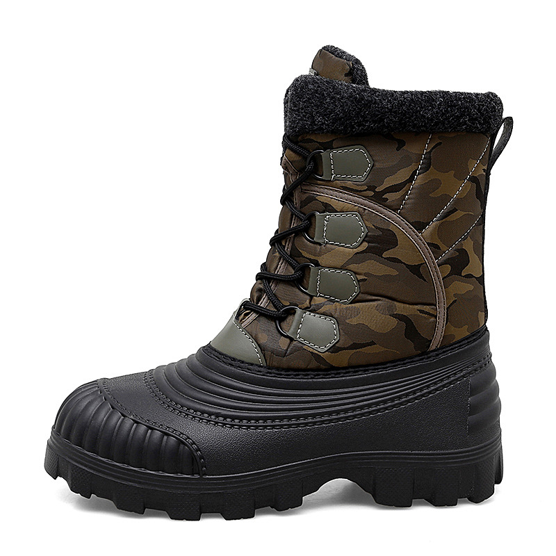 冬用メンズミッドカーフブーツ 厚手プラッシュ暖かいスノーブー - Fishing Boots のレビューと価格