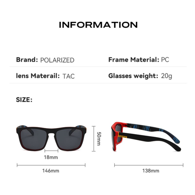 ファッションヴィンテージスクエア偏光サングラス運転釣りサング - Fishing Sunglasses Polarized のレビューと価格