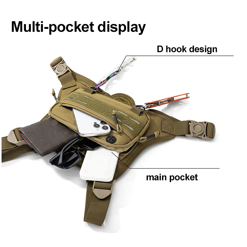 戦術的なフロントチェストリグバッグベストキャンプ狩猟ショルダ - Fishing Vest のレビューと価格