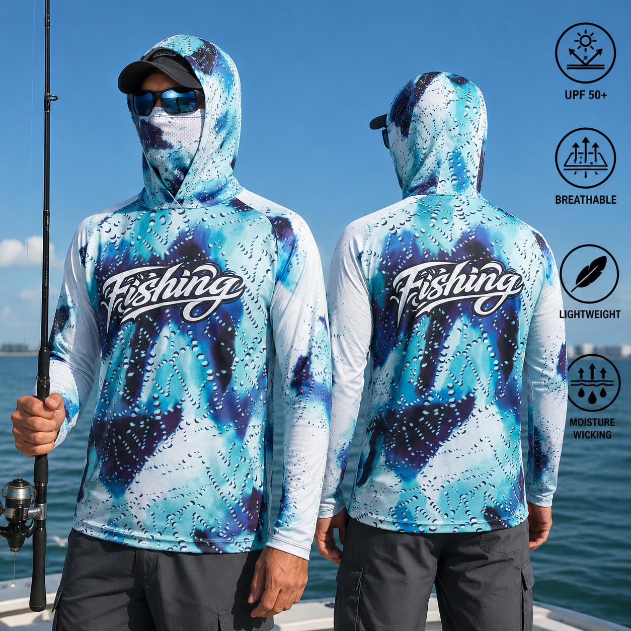 釣り用シャツ フード付き メンズ 釣り服 長袖 アウトドア  - Fishing Hoodie のレビューと価格