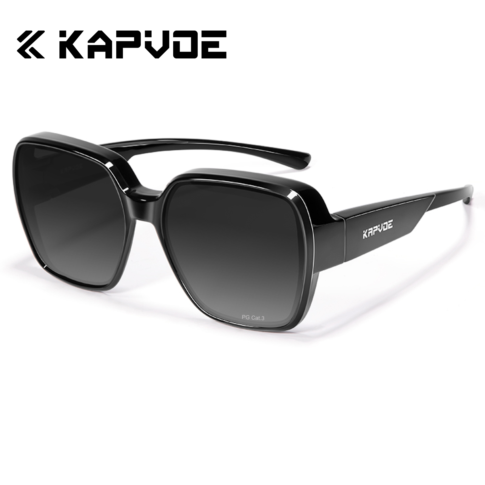 Kapvoe フィットオーバーサングラス 特大スクエア偏光近 - Fishing Sunglasses Polarized のレビューと価格