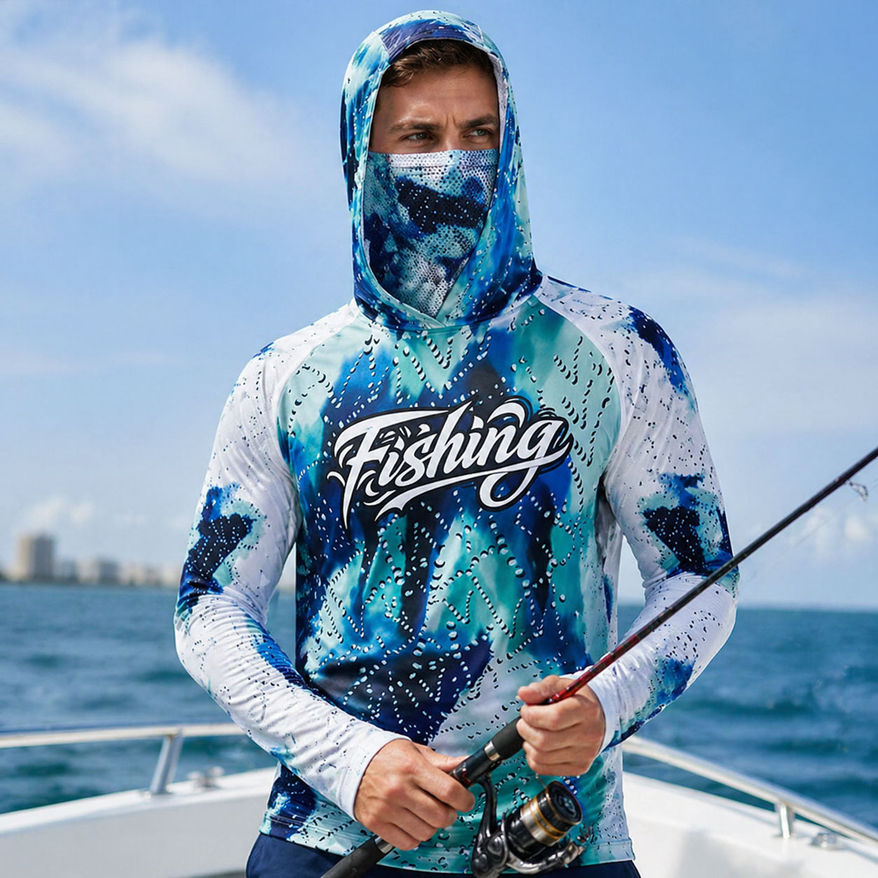フィッシングフード ライディングトップス ウェア UPF 5 - Fishing Hoodie のレビューと価格