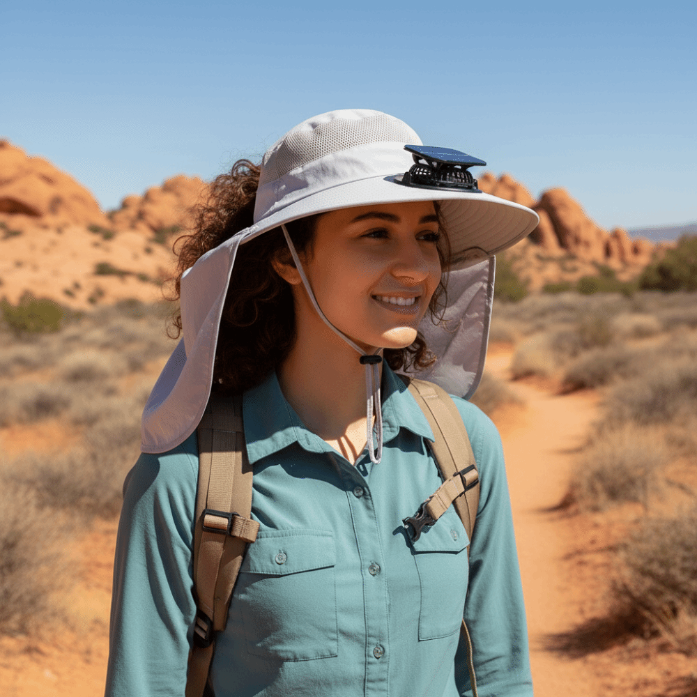 ファッション UPF50+ ソーラーファンハット ショール付 - Fishing Hat のレビューと価格