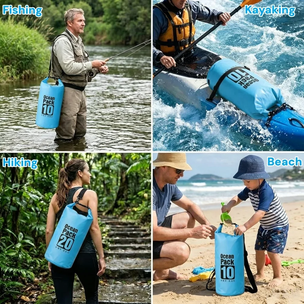 500D防水ドライバッグフローティング、ロールトップドライサ - Fishing Bag Waterproof のレビューと価格