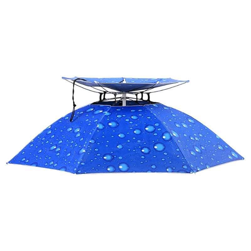 傘帽子 ヘッドマウント式二層大型日傘 防雨折りたたみ式オーバ - Fishing Hat のレビューと価格