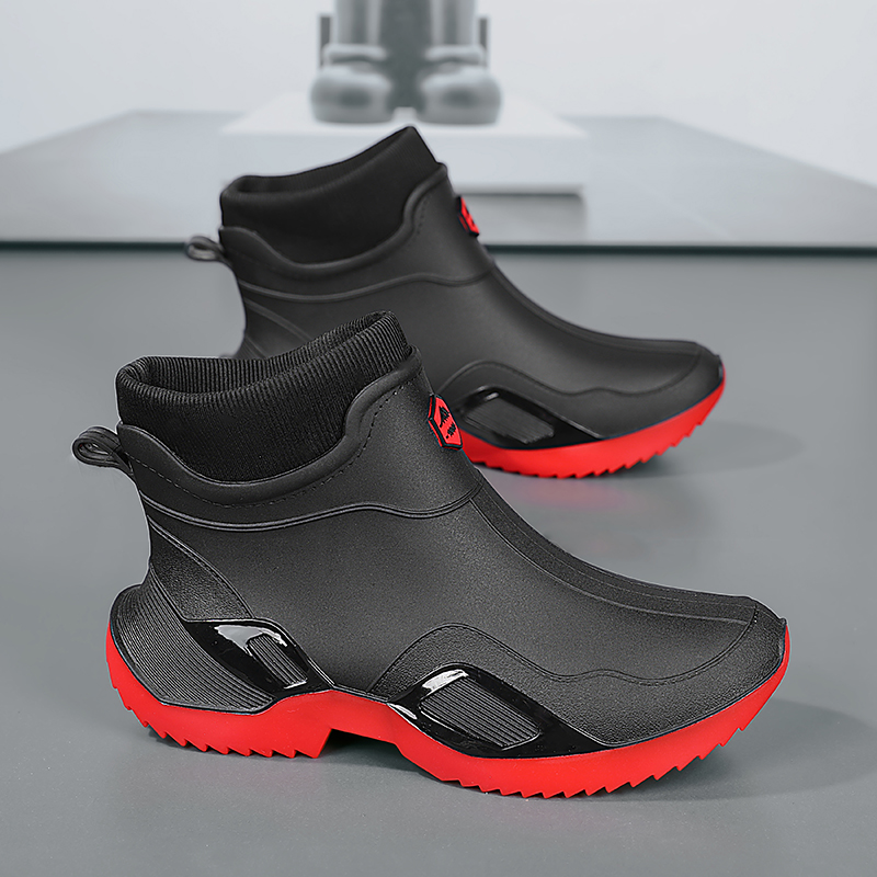メンズレインブーツ防水滑り止め釣りシェフ作業安全靴春秋PUレ - Fishing Boots のレビューと価格