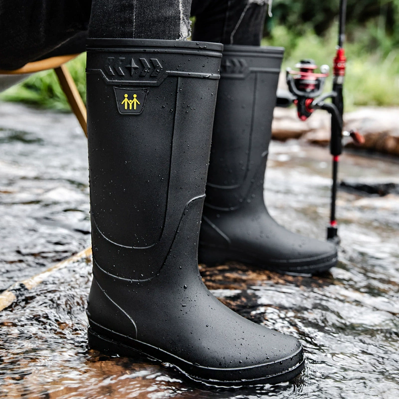メンズレインブーツワークブーツスリップオン防水ブーツ男性用ハ - Fishing Boots のレビューと価格