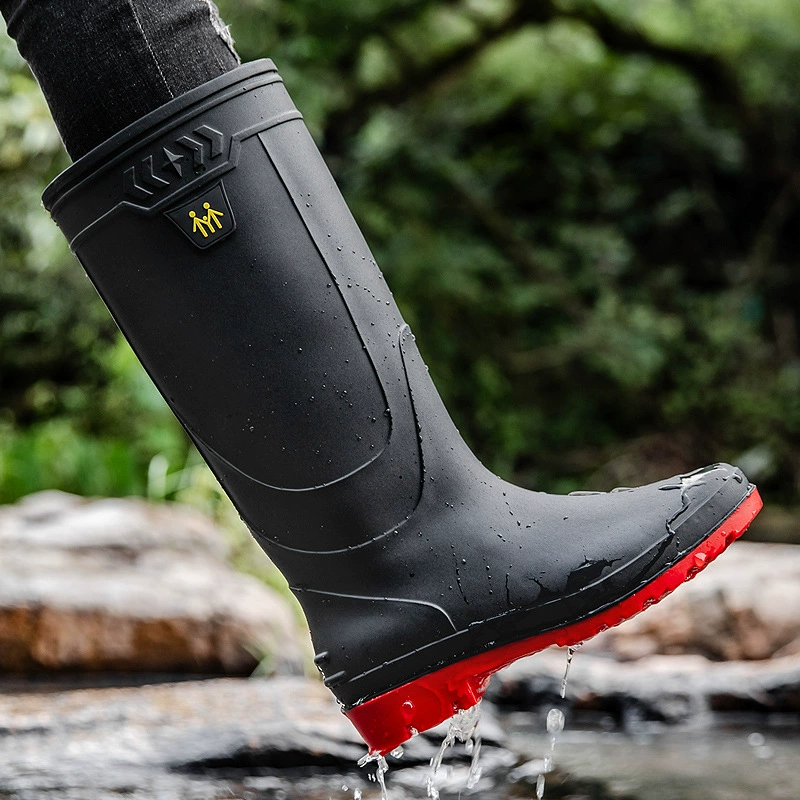 メンズレインブーツワークブーツスリップオン防水ブーツ男性用ハ - Fishing Boots のレビューと価格